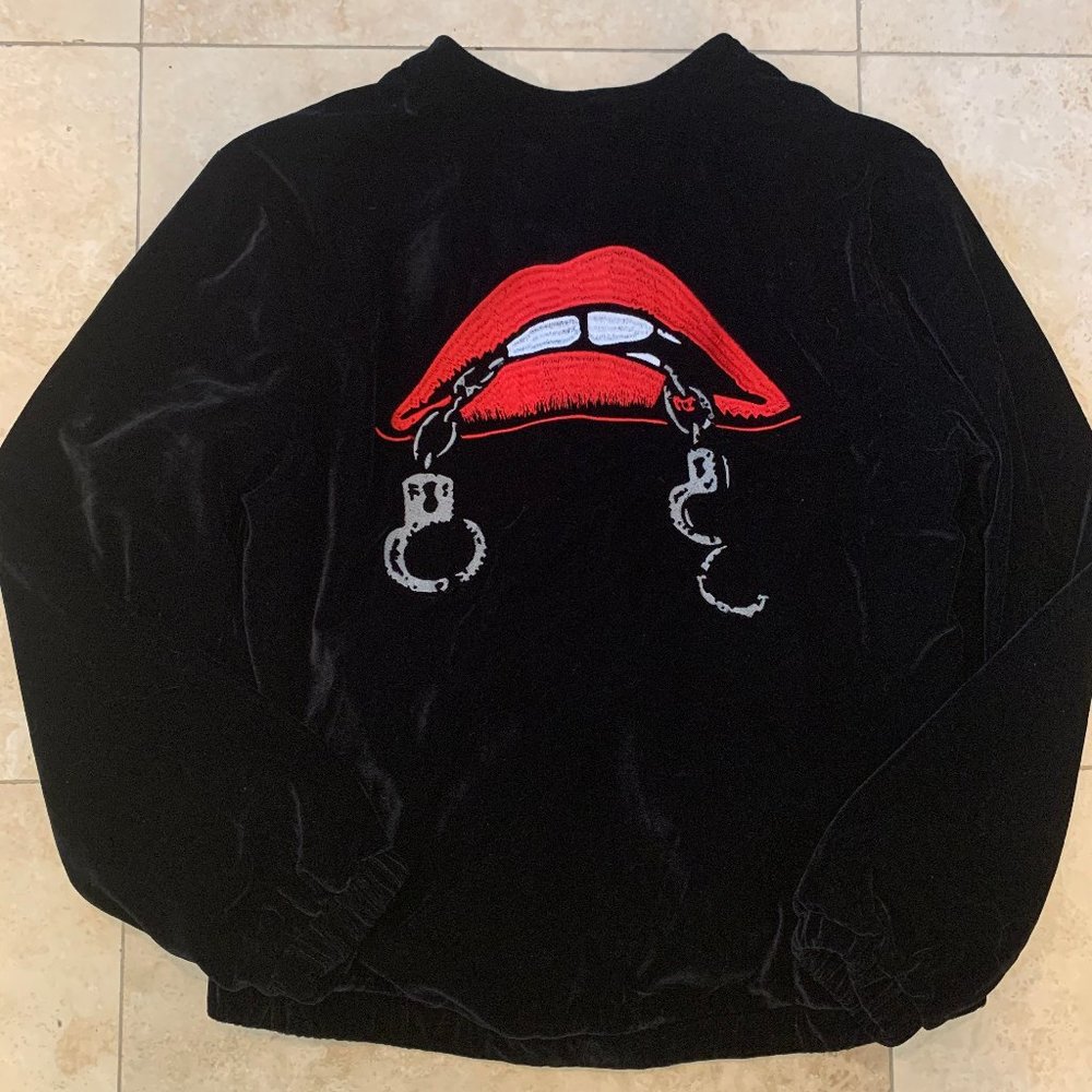 Obey Womens Crushed Velvet Graphic Jacket